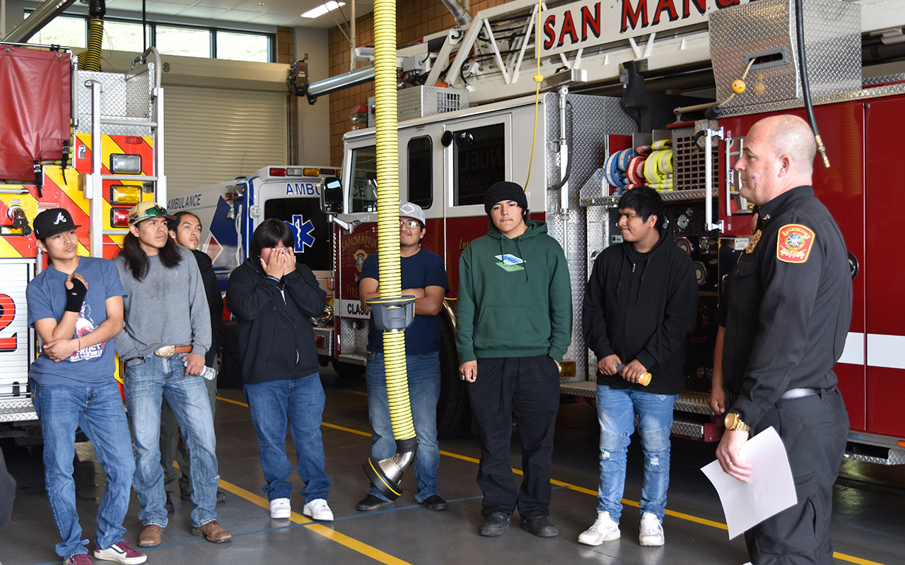 Image for Sherman Indian High School Students Visit The San Manuel Fire Station